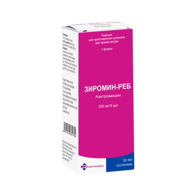 Зиромин-Реб 200 мг/5 мл порошок для приготовления суспензии для приема внутрь 24 г флакон 1 шт
