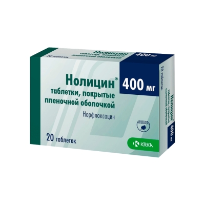 Нолицин 400 мг таблетки покрытые пленочной оболочкой 20 шт