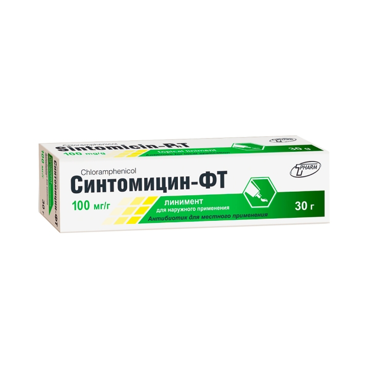 Синтомицин-ФТ 100 мг/г линимент для наружного применения 30 г туба 1 шт