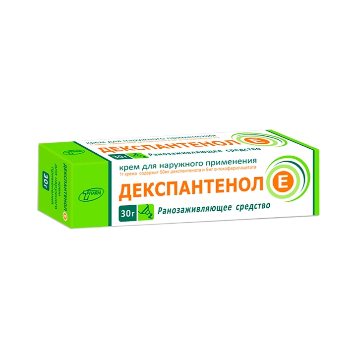 Декспантенол Е 50 мг+5 мг/г крем для наружного применения 30 г туба 1 шт