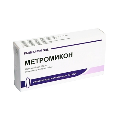 Метромикон 100 мг+100 мг суппозитории вагинальные 10 шт