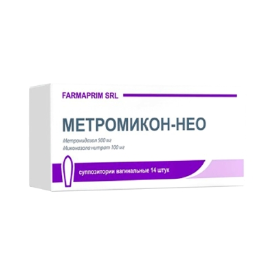 Метромикон-Нео 500 мг+100 мг суппозитории вагинальные 14 шт