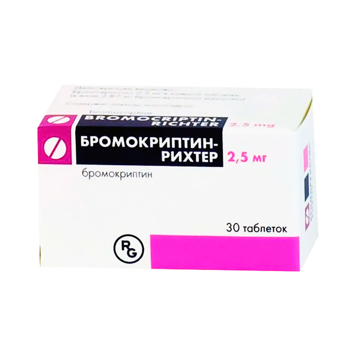 Бромокриптин-Рихтер 2,5 мг таблетки 30 шт