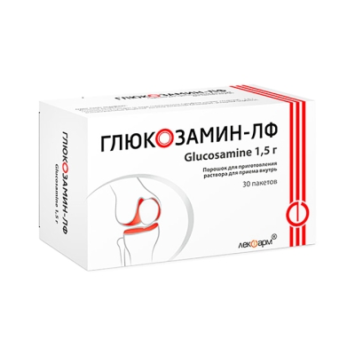 Глюкозамин-ЛФ 1,5 г порошок для приготовления раствора для приема внутрь пакет 30 шт