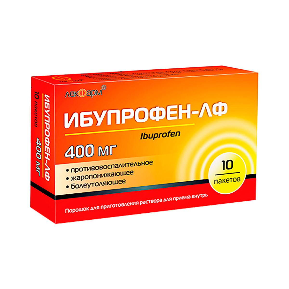 Ибупрофен-ЛФ 400 мг порошок для приготовления раствора для приема внутрь 4,13 г пакет 10 шт