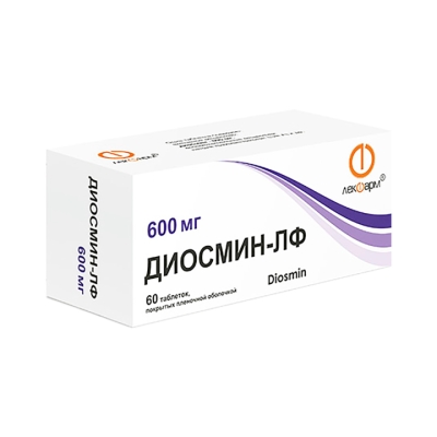 Диосмин-ЛФ 600 мг таблетки покрытые пленочной оболочкой 60 шт