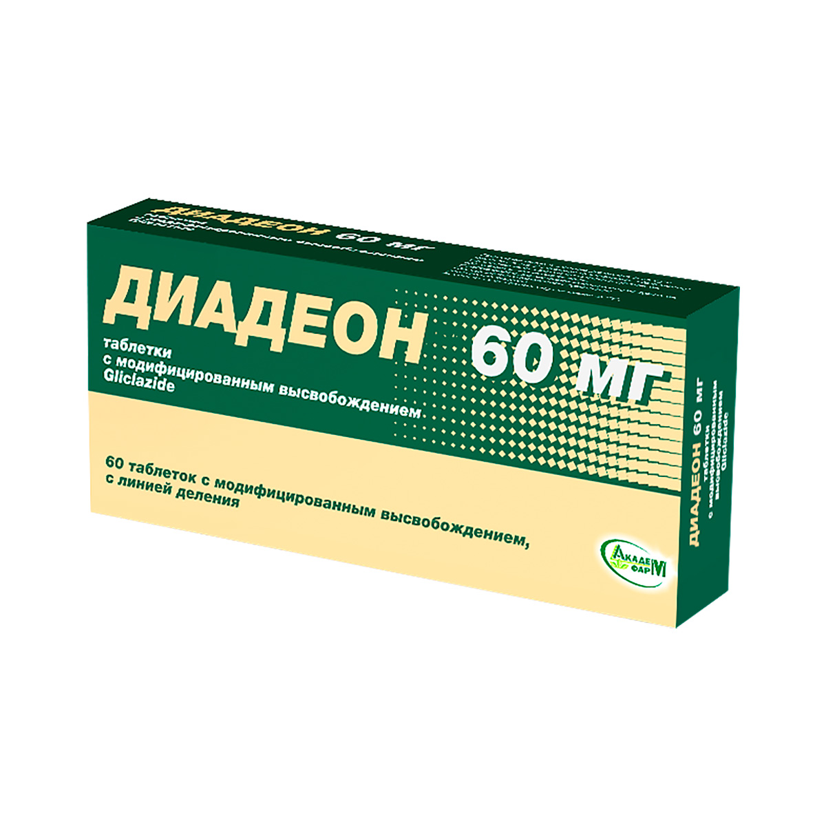 Диадеон 60 мг таблетки с модифицированным высвобождением 60 шт