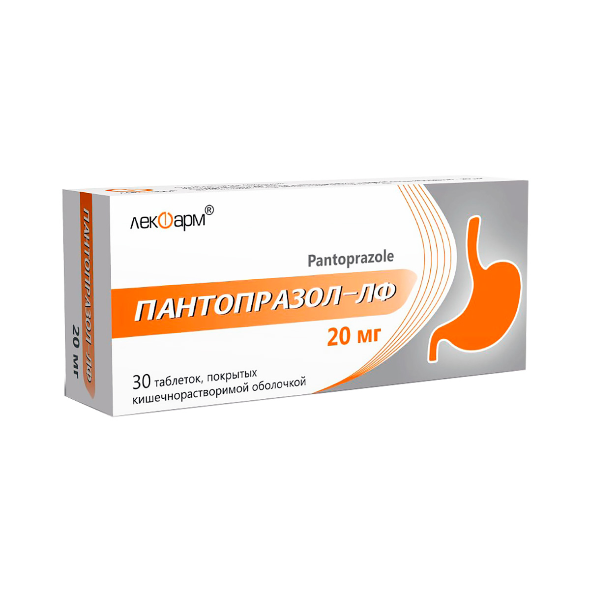 Пантопразол-ЛФ 20 мг таблетки кишечнорастворимые 30 шт