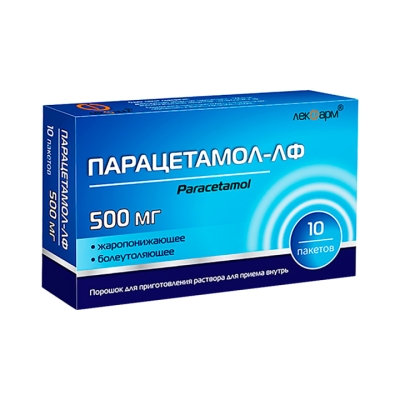 Парацетамол-ЛФ 500 мг порошок для приготовления раствора для приема внутрь 5 г пакет 10 шт