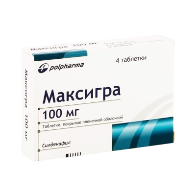 Максигра 100 мг таблетки покрытые оболочкой 4 шт