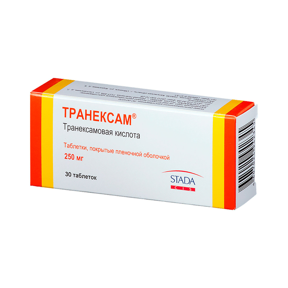 Транексам 250 мг таблетки покрытые пленочной оболочкой 30 шт