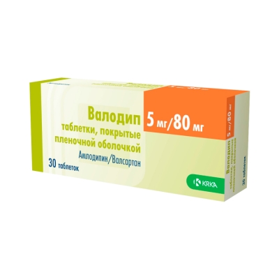 Валодип 5 мг+80 мг таблетки покрытые пленочной оболочкой 30 шт