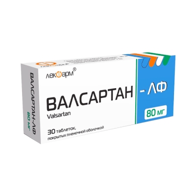 Валсартан-ЛФ 80 мг таблетки покрытые пленочной оболочкой 30 шт