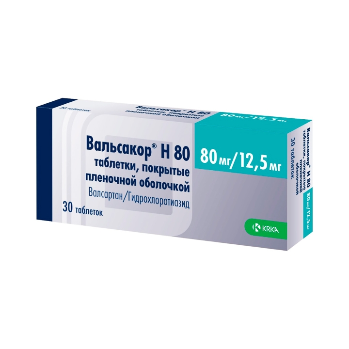 Вальсакор Н 80 мг+12,5 мг таблетки покрытые пленочной оболочкой 30 шт