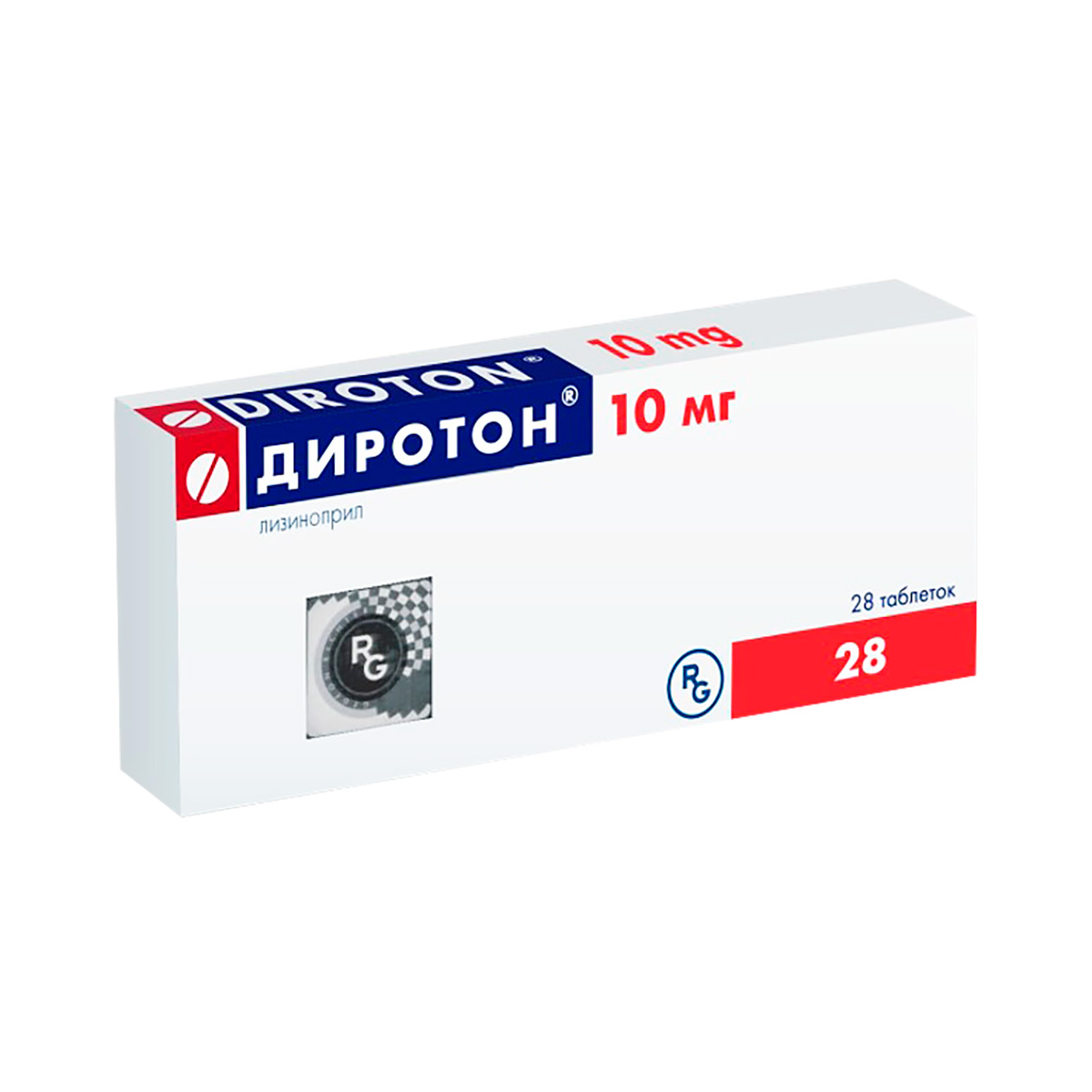 Диротон 10 мг таблетки 28 шт