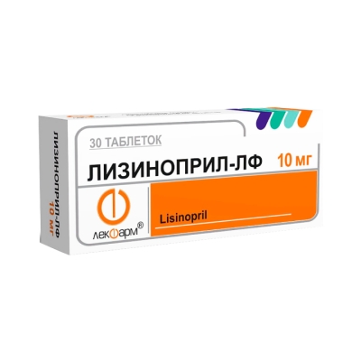 Лизиноприл-ЛФ 10 мг таблетки 30 шт