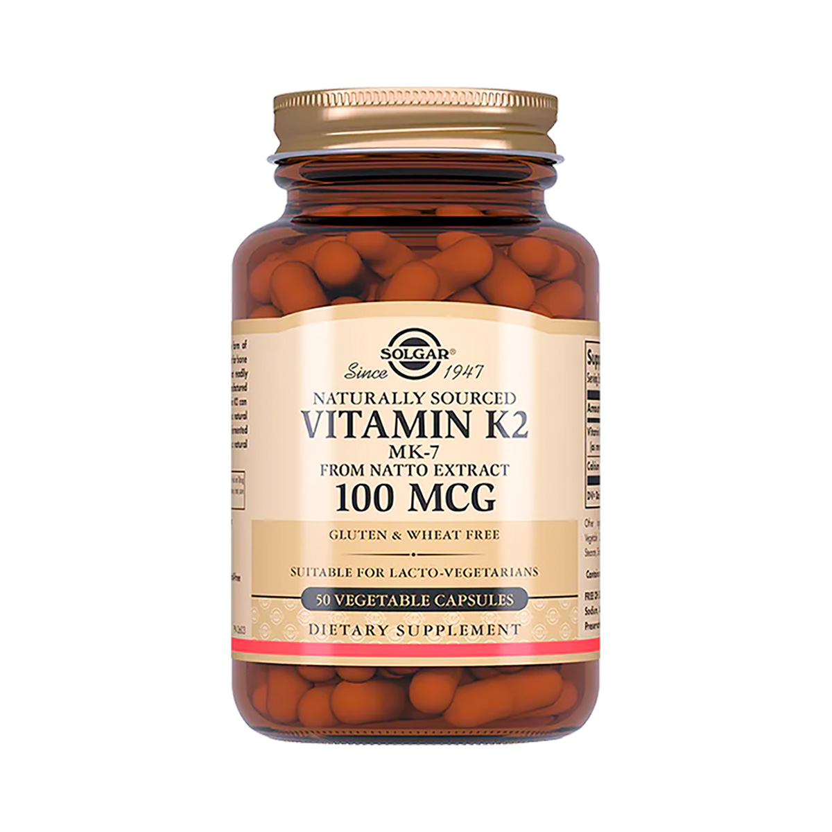 Натуральный витамин К2 (менахинон 7) 100 мкг капсулы 50 шт Solgar