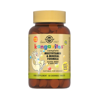 Кангавитес Комплексная формула мультивитаминов и минералов со вкусом тропических фруктов таблетки для детей 60 шт Solgar