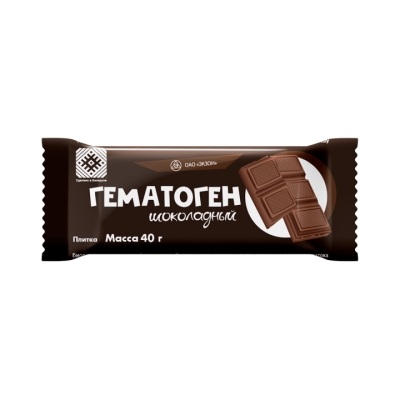 Гематоген шоколадный плитка 40 г 1 шт Экзон