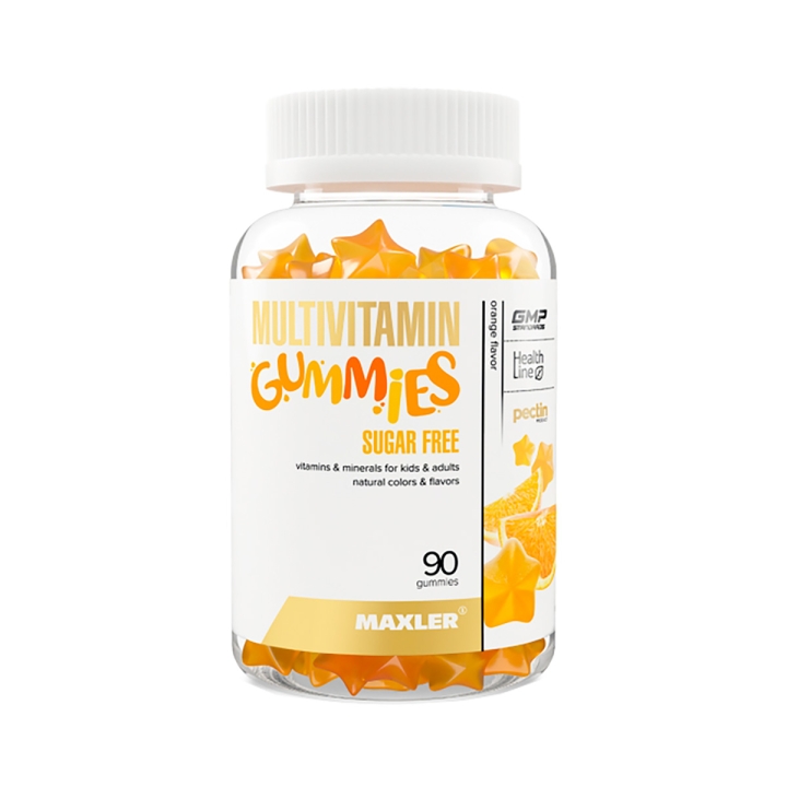 Мультивитамин Гаммиз Шугар Фри апельсин конфеты жевательные 2 г 90 шт Maxler