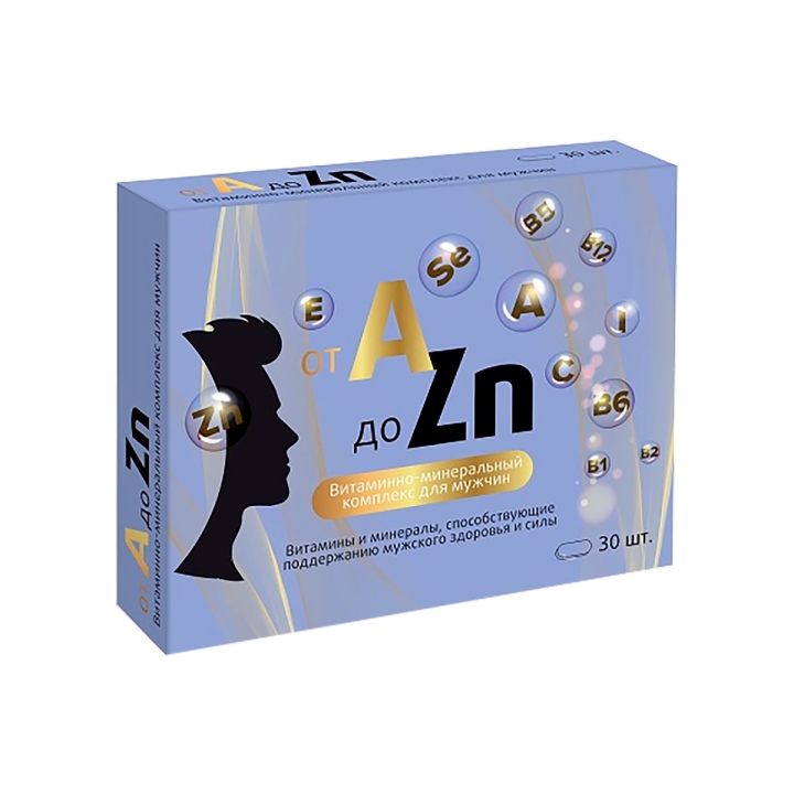 Витаминный комплекс А-Zn для мужчин таблетки покрытые оболочкой 900 мг 30 шт Витамир