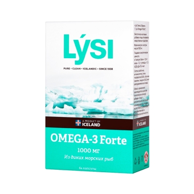 Lysi Омега-3 Форте 1000 мг капсулы 64 шт