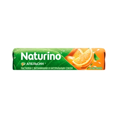 Naturino пастилки с витаминами и натуральным соком апельсин 8 шт