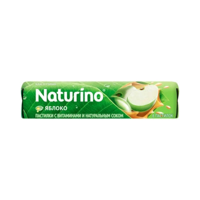 Naturino пастилки с витаминами и натуральным соком яблоко 8 шт