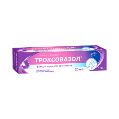 Троксовазол 20 мг/г гель для наружного применения 100 г туба 1 шт