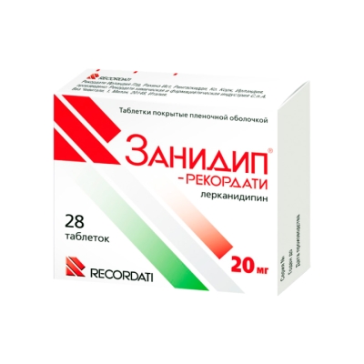 Занидип-Рекордати 20 мг таблетки покрытые пленочной оболочкой 28 шт