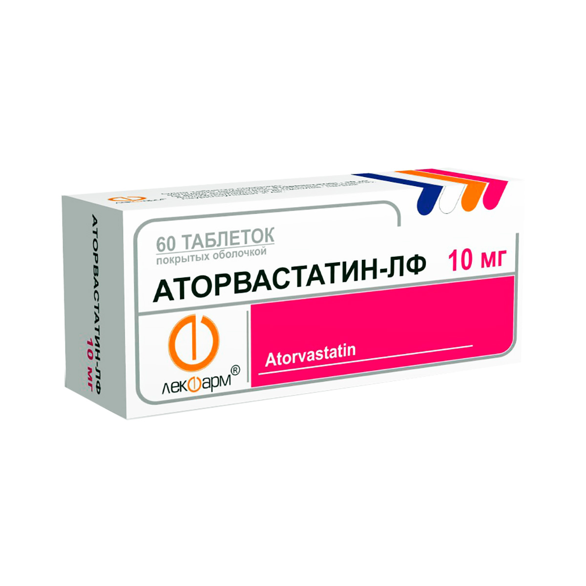 Аторвастатин-ЛФ 10 мг таблетки покрытые оболочкой 60 шт
