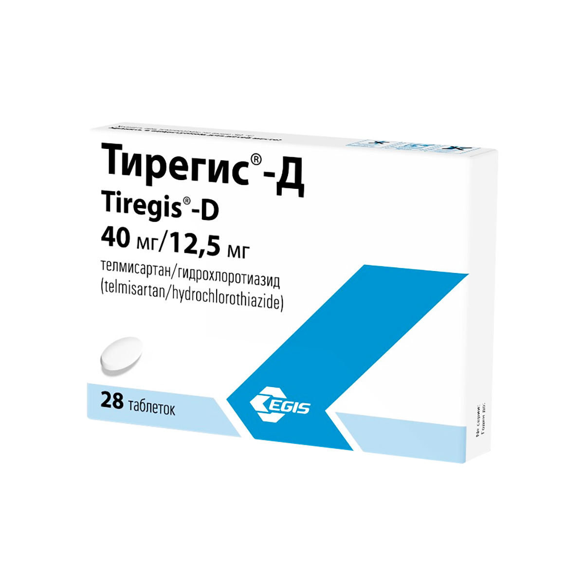 Тирегис-Д 40 мг/12,5 мг таблетки 28 шт