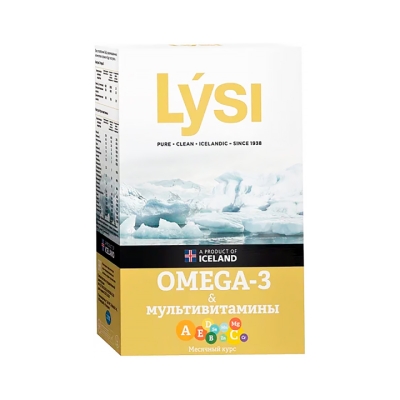 Lysi Omega-3 и Мультивитамины капсулы 1000 мг+645 мг 64 шт