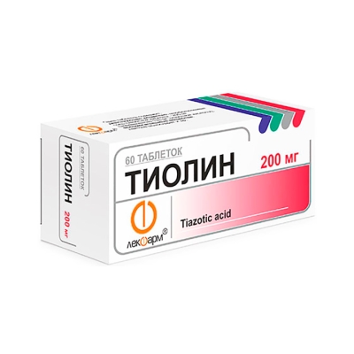 Тиолин 200 мг таблетки 60 шт