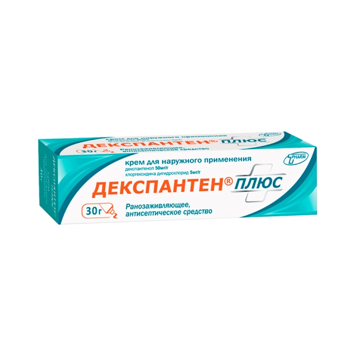 Декспантен Плюс 50 мг+5 мг/г крем для наружного применения 30 г туба 1 шт