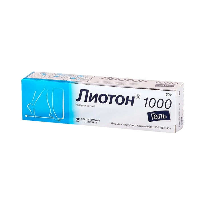 Лиотон 1000 гель МЕ/г для наружного применения 50 г туба 1 шт