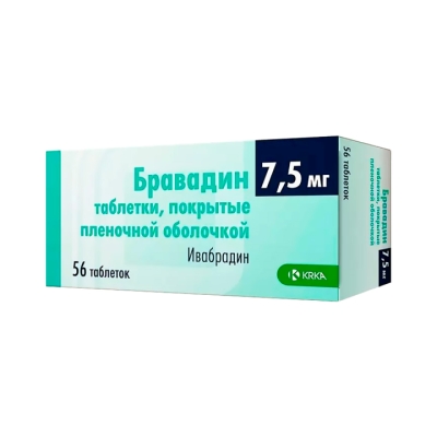 Бравадин 7,5 мг таблетки покрытые пленочной оболочкой 56 шт