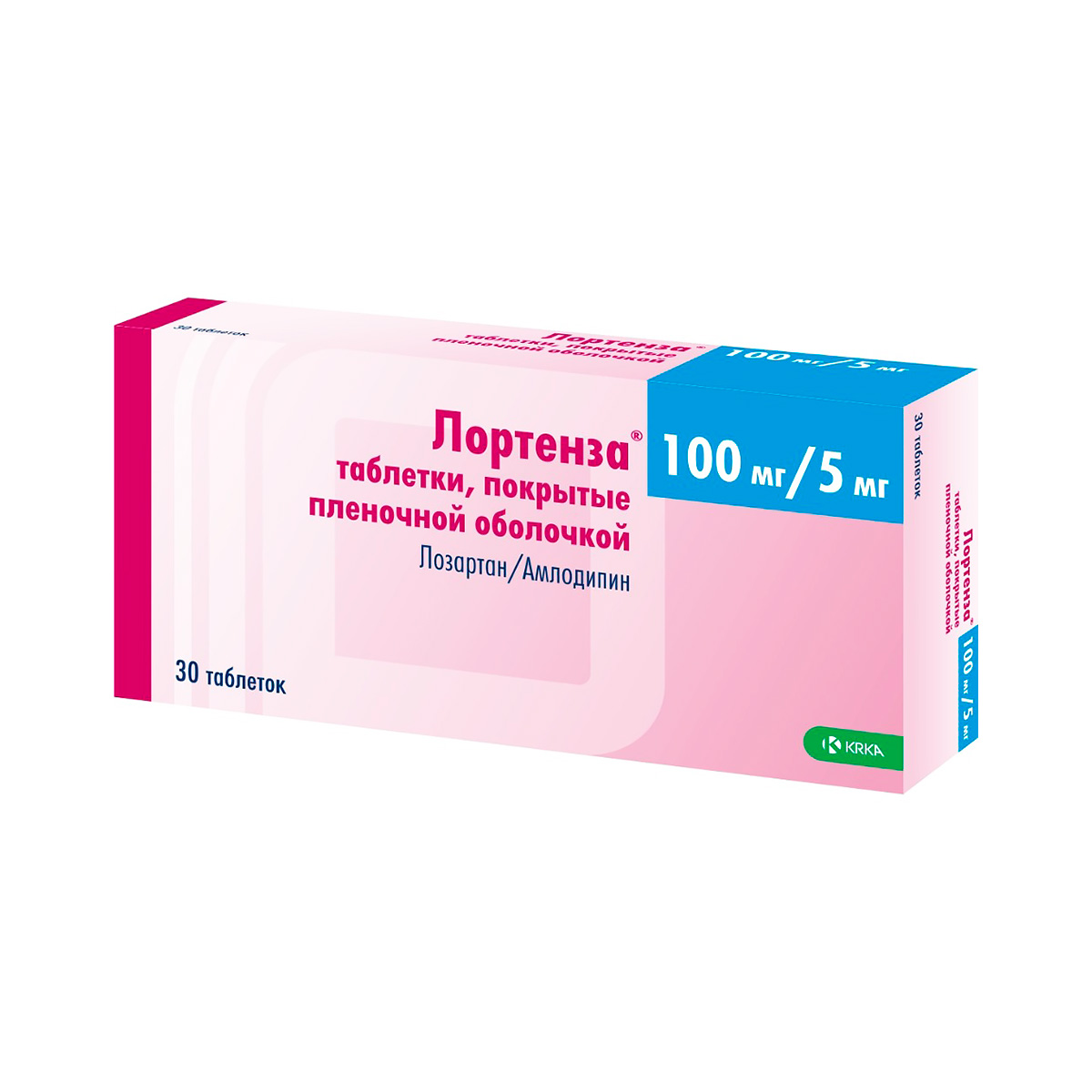 Лортенза 100 мг+5 мг таблетки покрытые пленочной оболочкой 30 шт