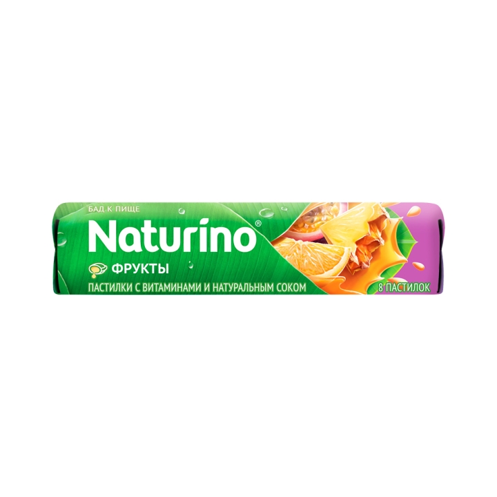 Naturino пастилки с витаминами и натуральным соком фрукты 8 шт
