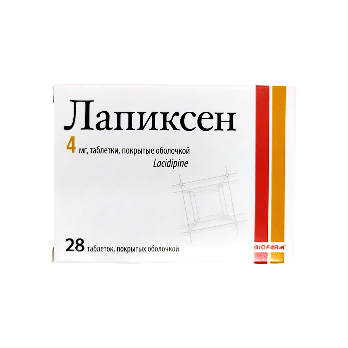Лапиксен 4 мг таблетки покрытые оболочкой 28 шт