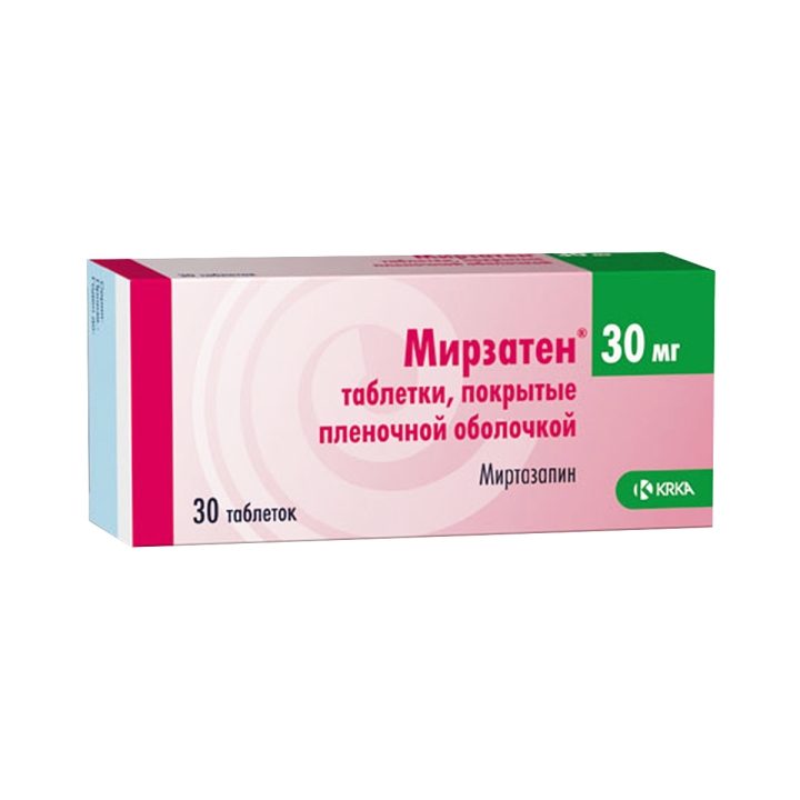 Мирзатен 30 мг таблетки покрытые пленочной оболочкой 30 шт