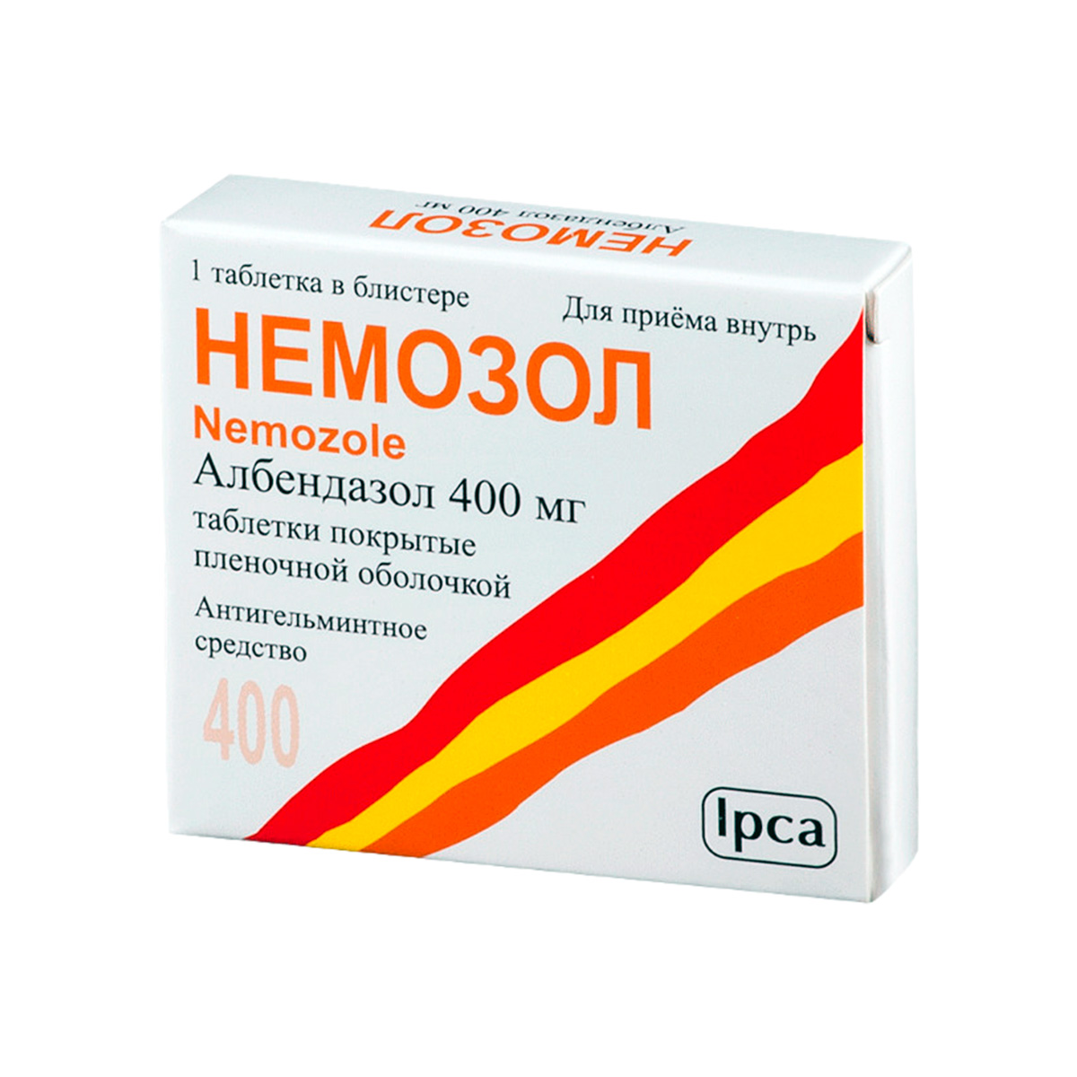 Немозол 400 мг таблетки покрытые пленочной оболочкой 1 шт