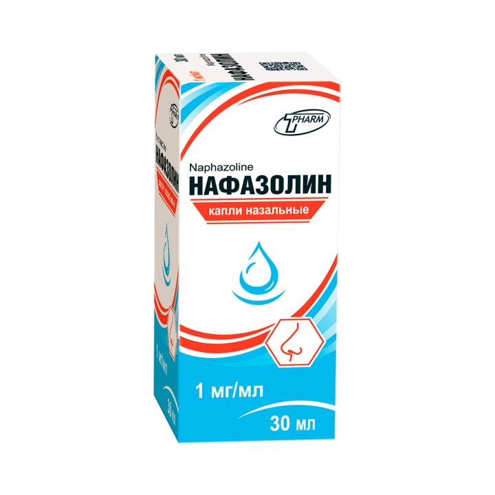 Нафазолин 1 мг/мл капли назальные 30 мл флакон 1 шт