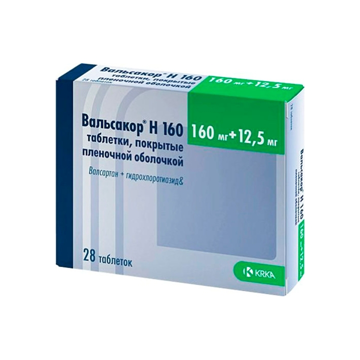 Вальсакор Н 160 мг+12,5 мг таблетки покрытые пленочной оболочкой 28 шт