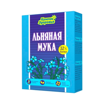 Мука льняная 300 г пачка 1 шт Компас Здоровья