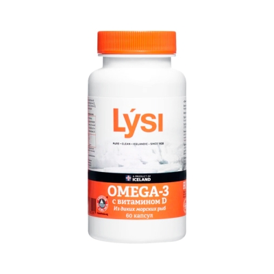 Омега-3 с витамином D капсулы 500 мг 60 шт Lysi