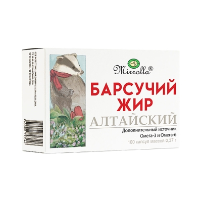 Жир алтайского барсука капсулы 370 мг 100 шт Мирролла