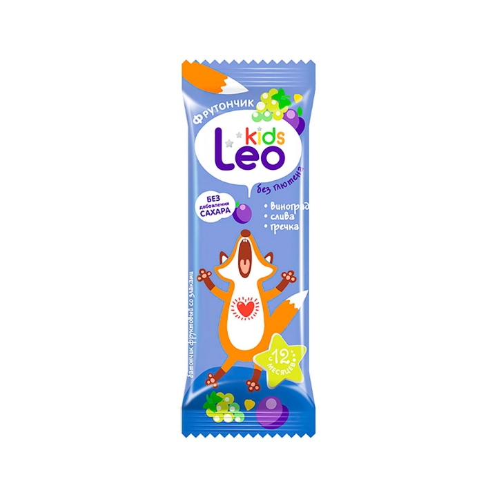 Фруктовый батончик со злаками Изюм, слива, гречка 20 г 1 шт Leo Kids