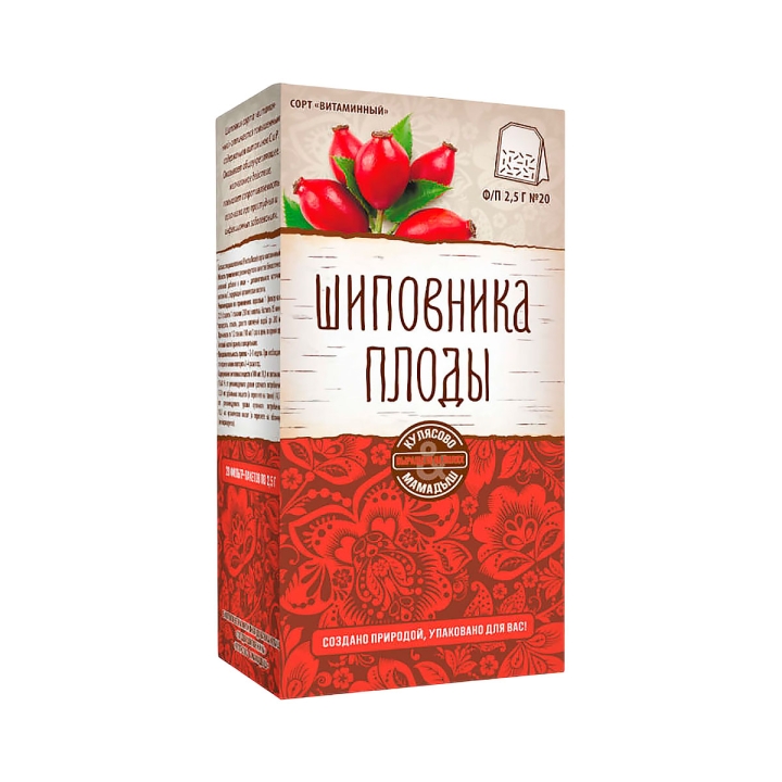 Плоды шиповника Кулясово & Мамадыш 2,5 г фильтр-пакет 20 шт Парафарм