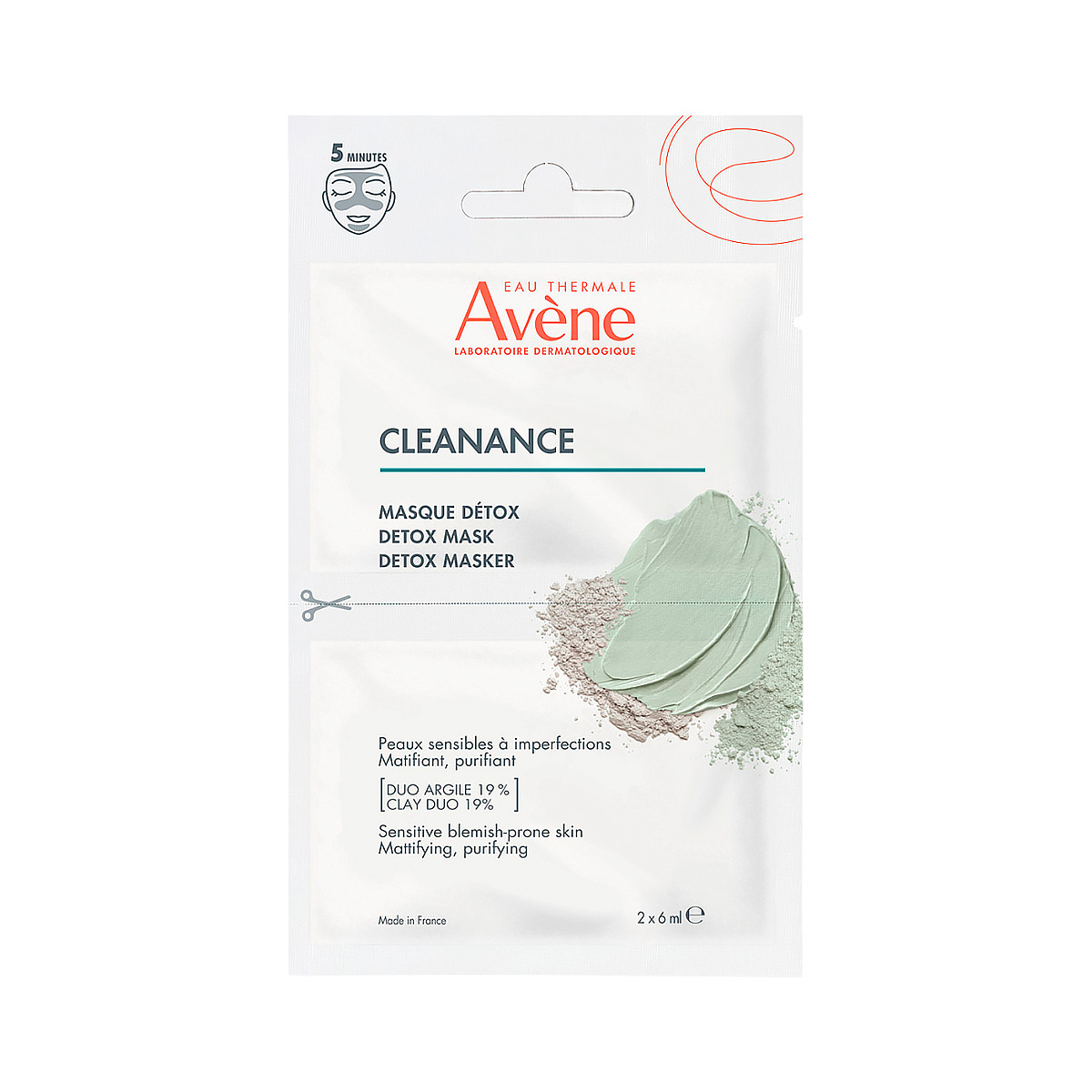 Avene Cleanance маска-детокс для глубокого очищения 6 мл 2 шт